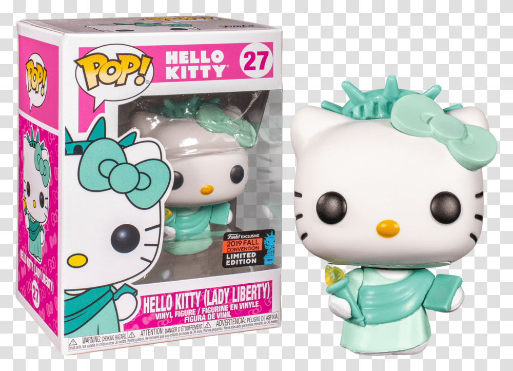 Lady Liberty Nycc19 Pop Vinyl Figure Hello Kitty Lady Liberty Funko, Indoors, Room, Outdoors, Toy Transparent Png