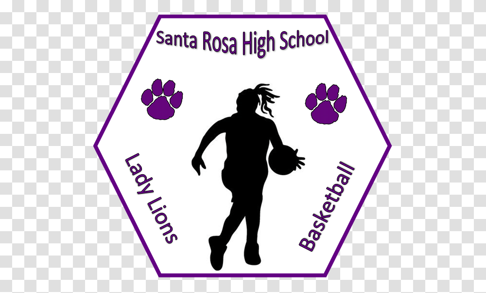 Lady Lions Basketball Logo Silhouette Female Basketball Basketball Clipart Black, Person, Human, Label Transparent Png