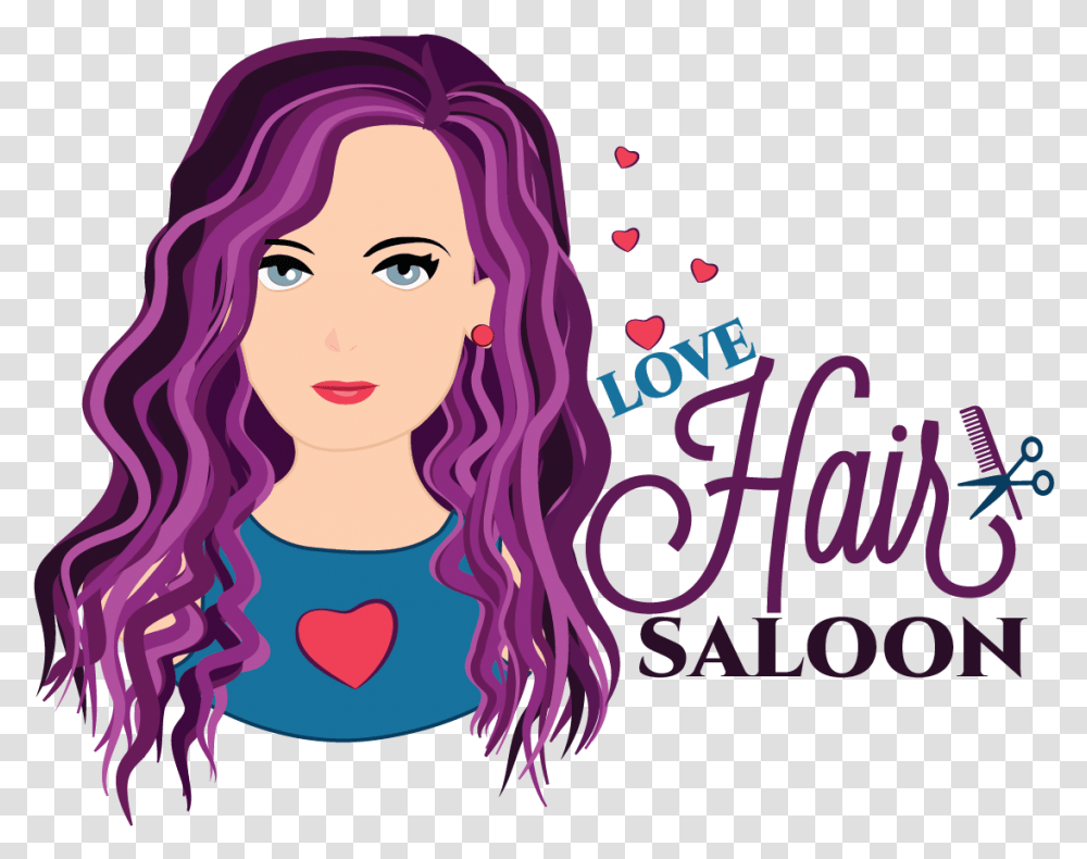 Lady Love Hair Saloon Logo Saloon Ladies Logo, Graphics, Art, Purple, Dye Transparent Png