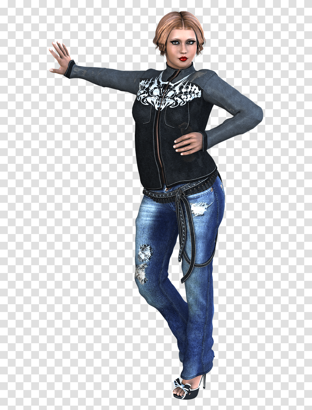 Lady Pose Model Free Picture, Pants, Sleeve, Jeans Transparent Png