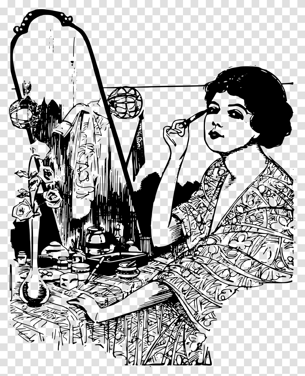 Lady Puts On Makeup Clip Arts Make Up Clipart Black And White, Gray, World Of Warcraft Transparent Png