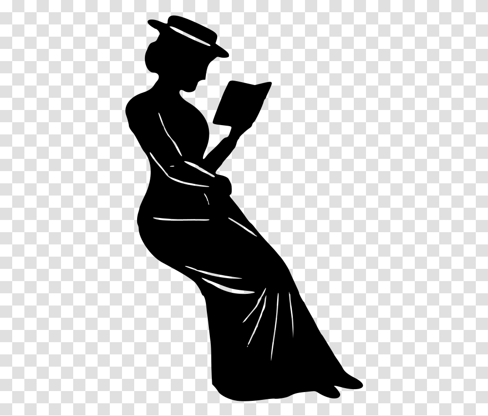 Lady Reading Woman Reading Book Silhouette, Gray, World Of Warcraft Transparent Png