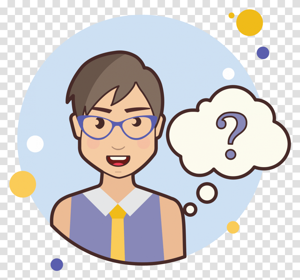 Lady Vector Thinking Questioning Icon, Face, Logo, Label Transparent Png
