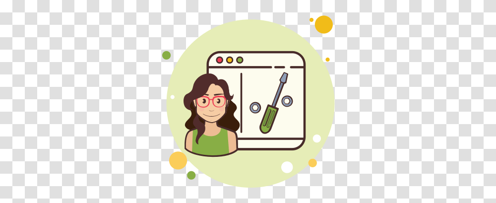 Lady Window Tools Icon - Free Download And Vector Happy, Face, Female, Girl, Text Transparent Png