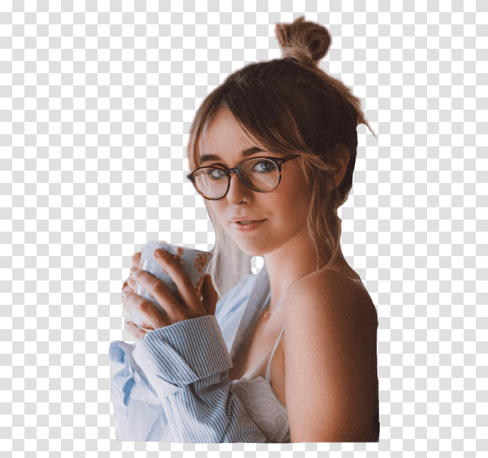 Lady Wispy Bangs With Glasses, Person, Accessories, Finger Transparent Png