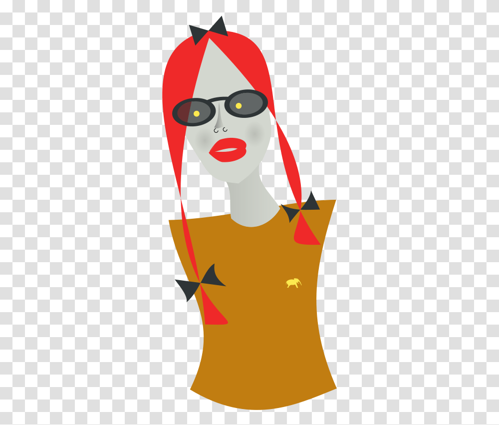 Lady With Yellow Eyes And Long Neck Illustration, Label Transparent Png