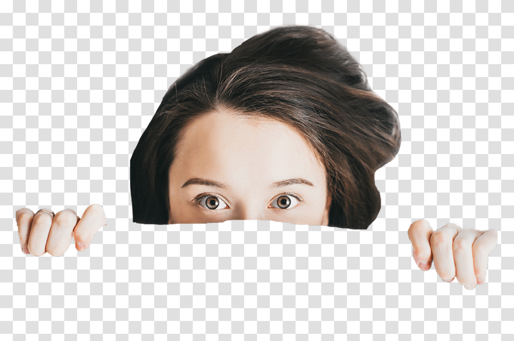 Lady Woman Peeking People Person Bed Covers, Face, Female, Silhouette, Performer Transparent Png