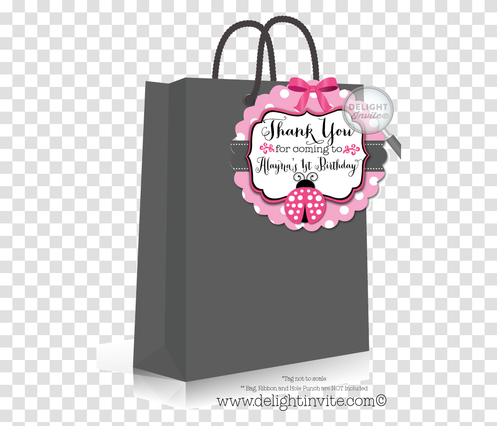 Ladybug 1st Birthday Favor Tag Dr Seuss Goodie Bags, Shopping Bag, Flyer, Poster, Paper Transparent Png