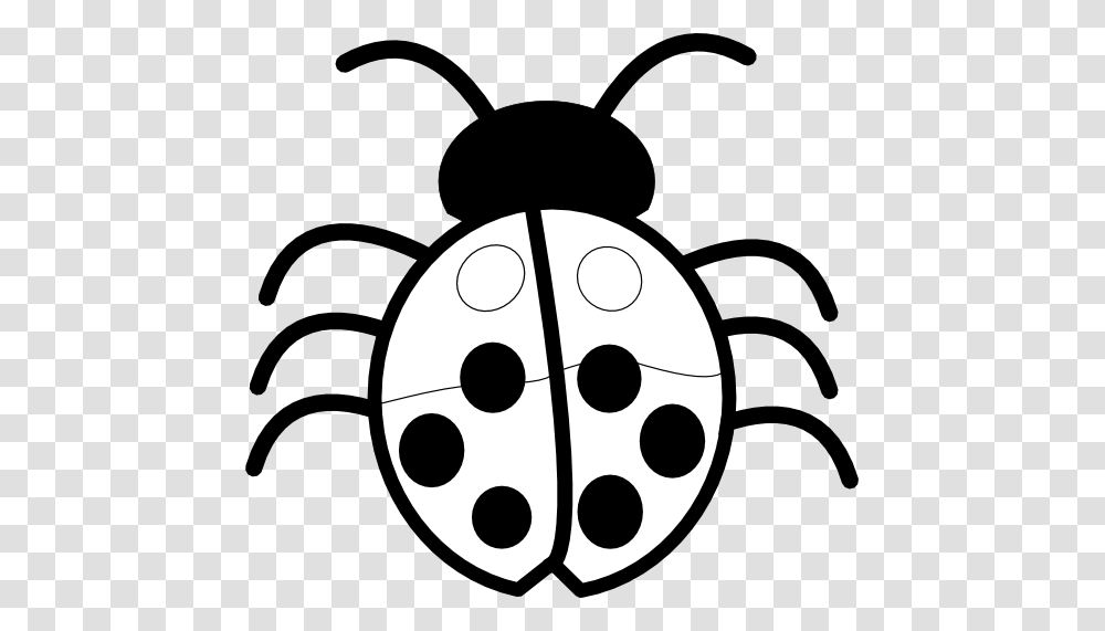 Ladybug Clipart Black And White, Stencil, Pottery, Silhouette, Rattle Transparent Png
