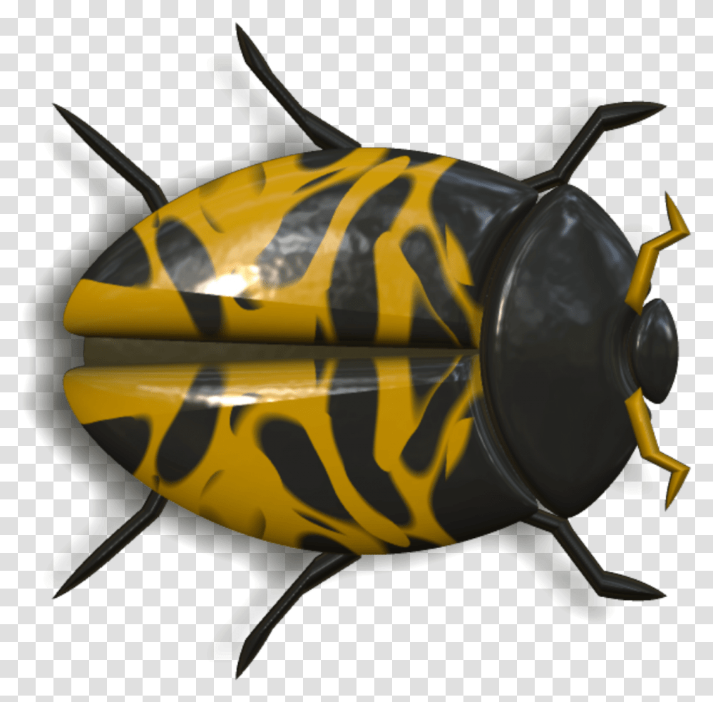 Ladybug Orange And Black Head To Right Besouro Amarelo E Preto, Animal, Fish, Sea Life, Blow Dryer Transparent Png