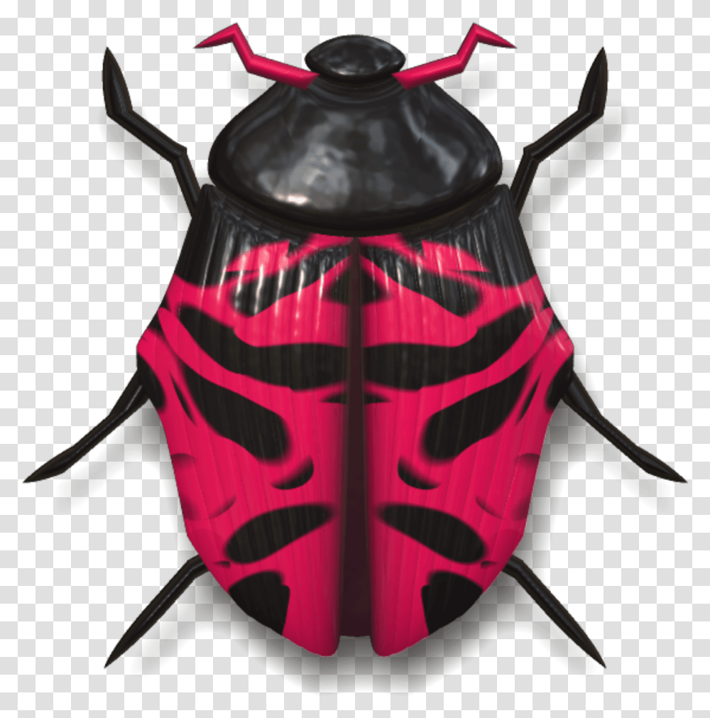 Ladybug Pink And Black Pink Insects, Armor, Pottery Transparent Png