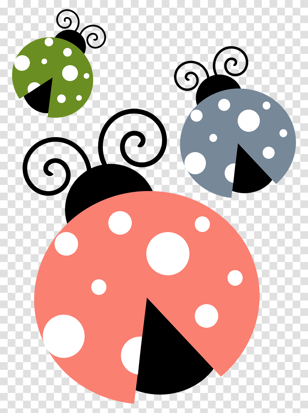 Ladybugs Ladybirds Bugs Colorful Group Three, Texture, Polka Dot Transparent Png