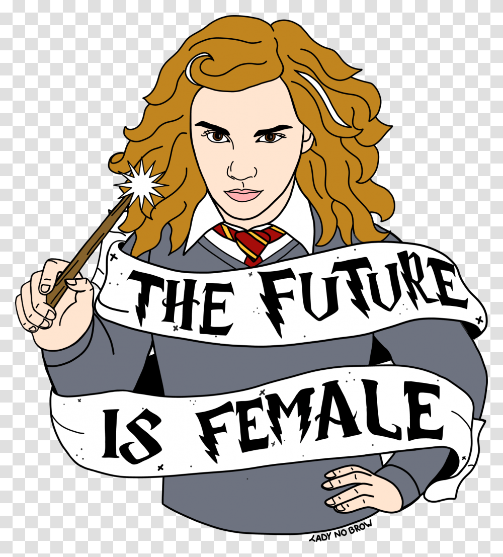 Ladynobrow Hermione Granger The Future Is Female Accessories Hermione Vector, Label, Word, Newspaper Transparent Png