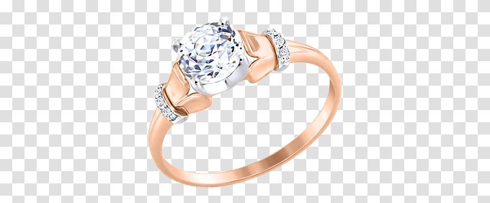 Ladys Ring In Red Gold Of 585 Assay Value With Zirconia Pre Engagement Ring, Accessories, Accessory, Jewelry, Person Transparent Png