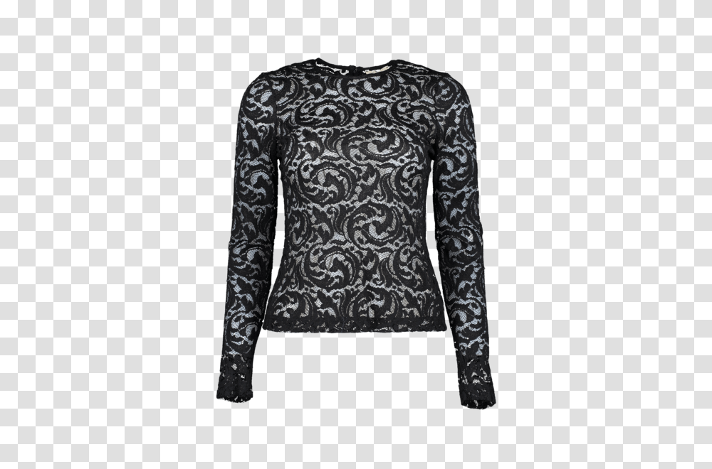 Lagence Long Sleeve Annika Lace Blouse In Black A K Rikk, Apparel, Pattern, Sweater Transparent Png