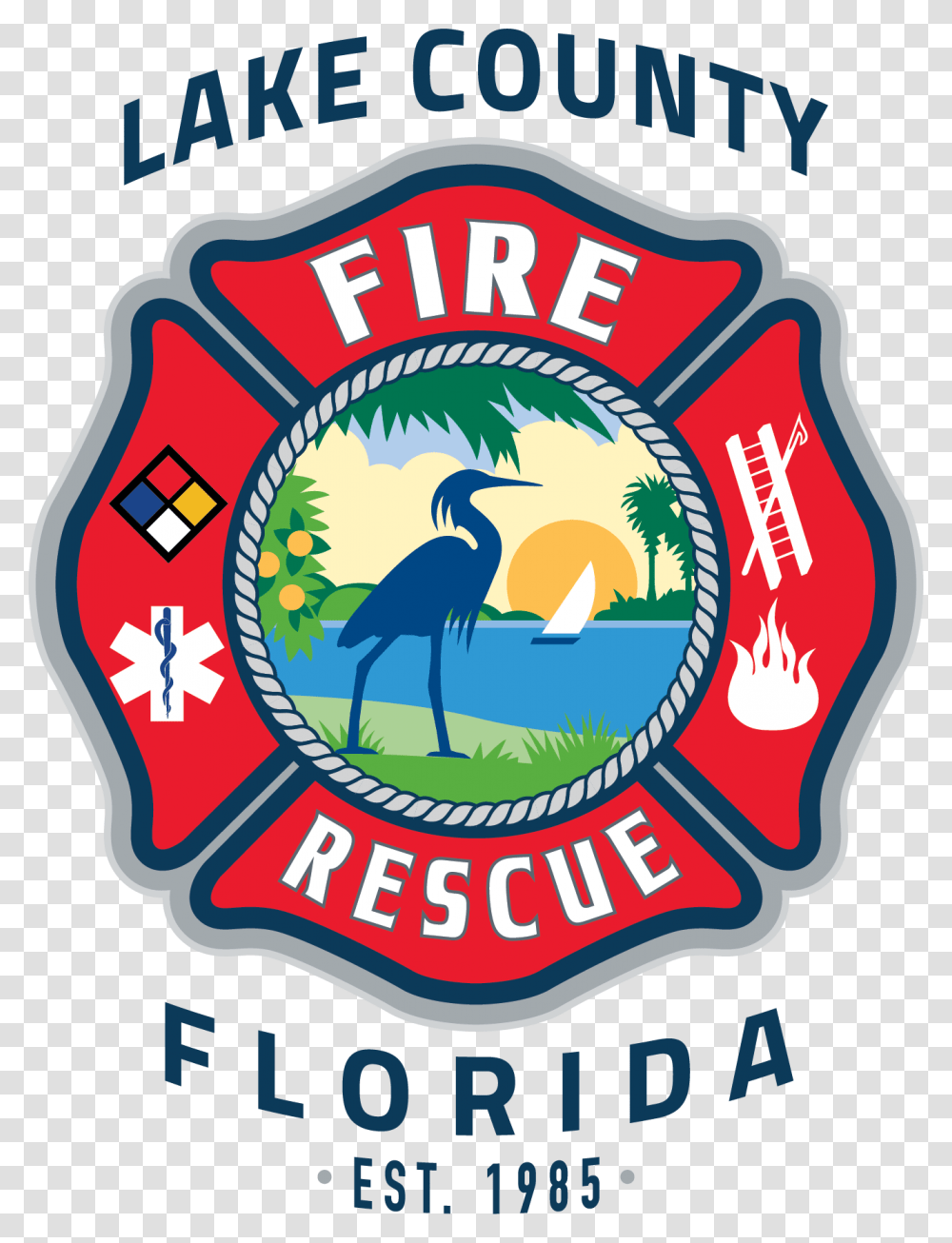 Lake County Fire Rescue Logo Lake County Florida, Trademark, Badge, Bird Transparent Png