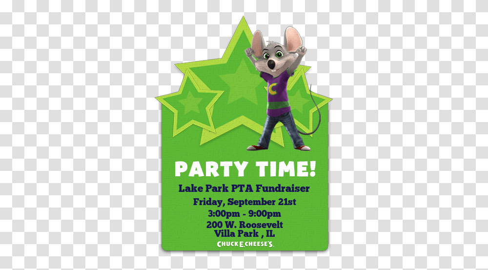 Lake Park Elementary School Chuck And Cheese Invitation Background, Flyer, Poster, Paper, Advertisement Transparent Png