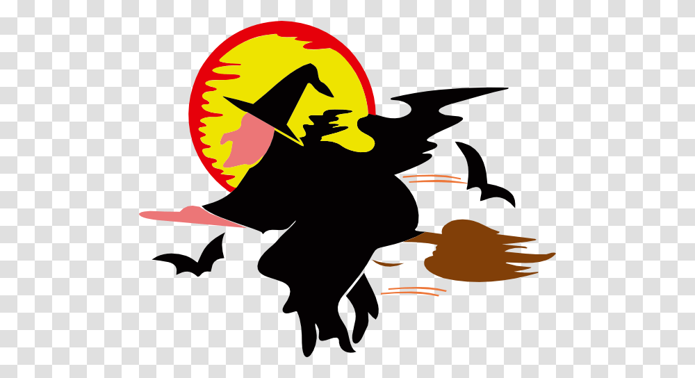 Lakeside Witch Over Harvest Moon Clip Art For Web, Silhouette, Stencil, Bird Transparent Png
