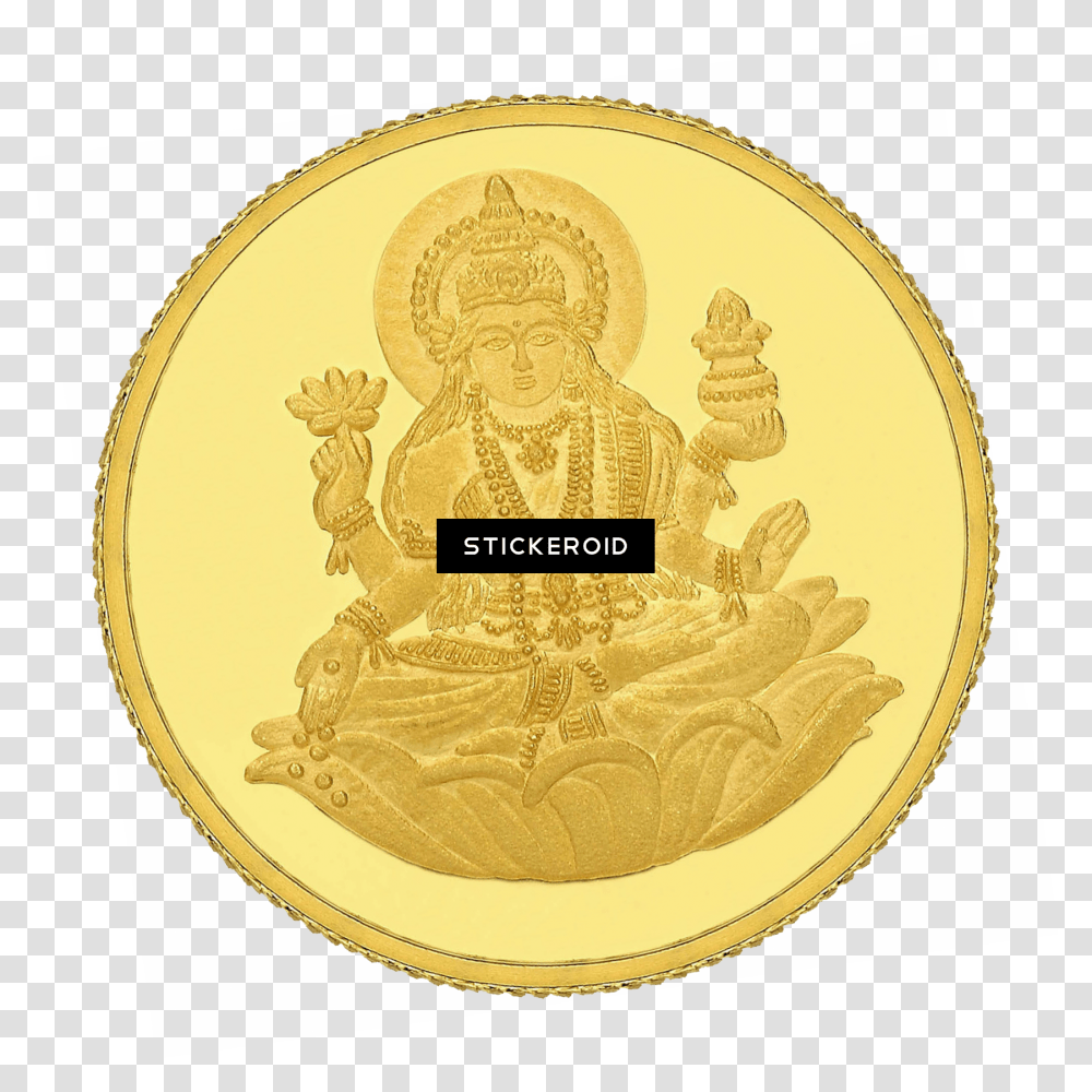 Lakshmi Gold Coin Coins Gold Coin, Painting, Money, Gold Medal Transparent Png