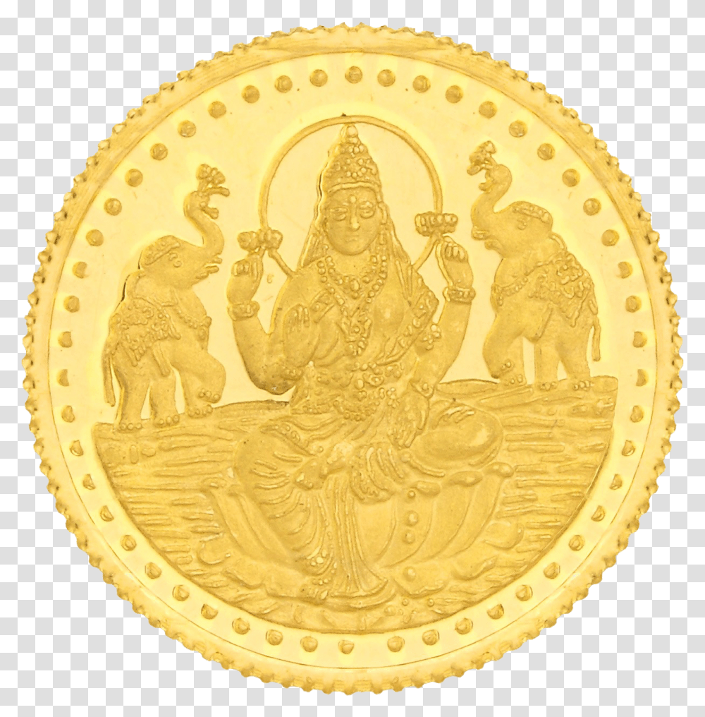 Lakshmi Gold Coin Image 50 Grams Gold Coin, Money, Rug Transparent Png