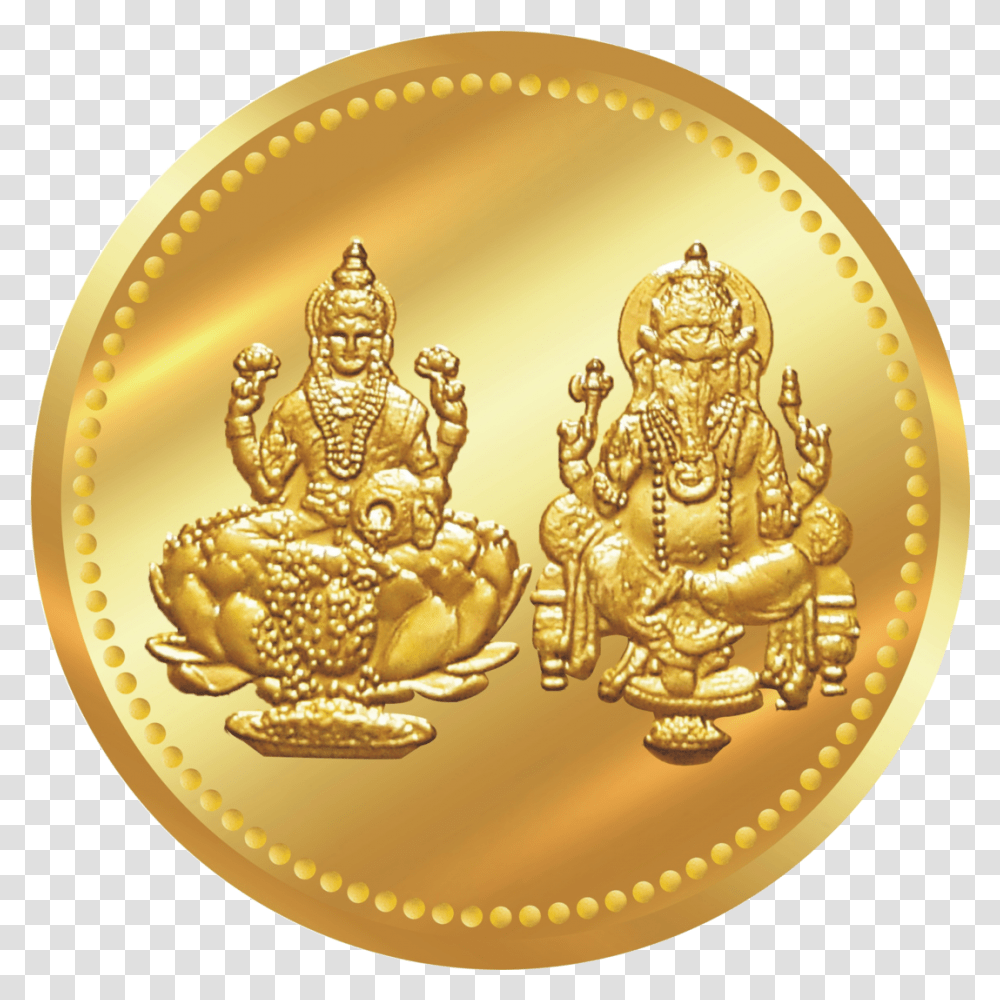 Lakshmi Gold Coin Image Lakshmi Ganesh Gold Coins, Chandelier, Lamp, Money Transparent Png