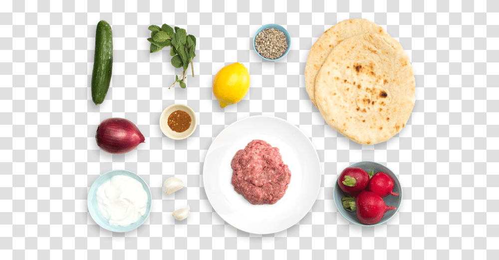 Lamb Amp Beef Shawarma With Creamy Radish Salad Natural Foods, Plant, Bread, Pancake, Fruit Transparent Png