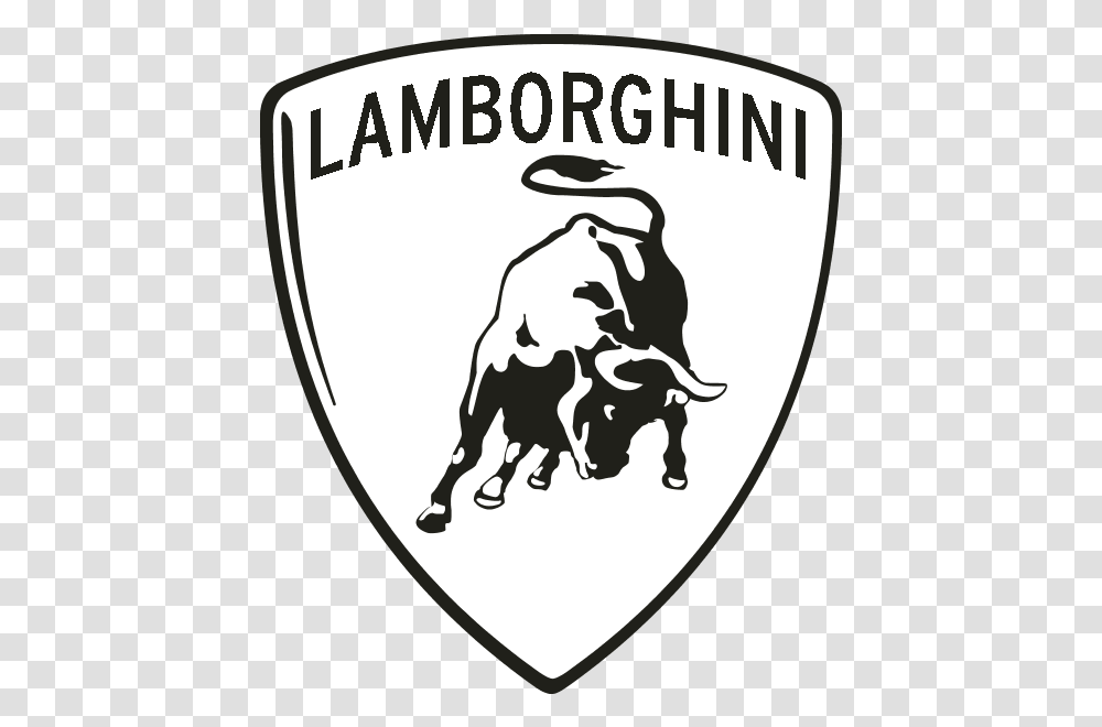 Lamborghini Logo Drawing Lamborghini Logo Black And White, Armor, Shield, Dog, Pet Transparent Png