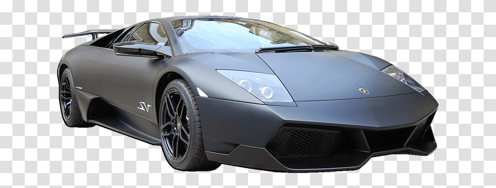 Lamborghini Murcielago Matte Black, Car, Vehicle, Transportation, Tire Transparent Png