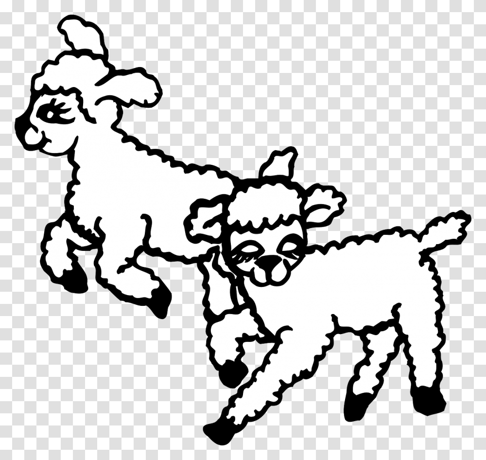 Lambs Clipart Black And White, Stencil, Animal, Mammal Transparent Png
