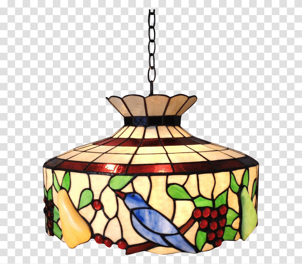 Lamp Clipart Lighting Fixture Stained Glass Look Chandelier With Birds, Lampshade, Lantern Transparent Png