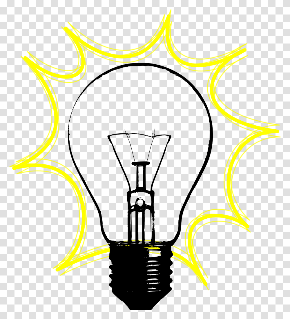 Lamp Light Electric Light Free Photo Bulb Clipart Black And White, Bow, Pattern Transparent Png