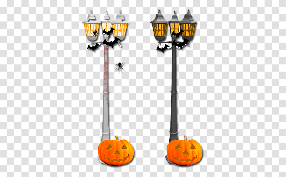 Lamppumpkin Halloween Street Lamp Decor, Lamp Post, Plant, Vegetable, Food Transparent Png