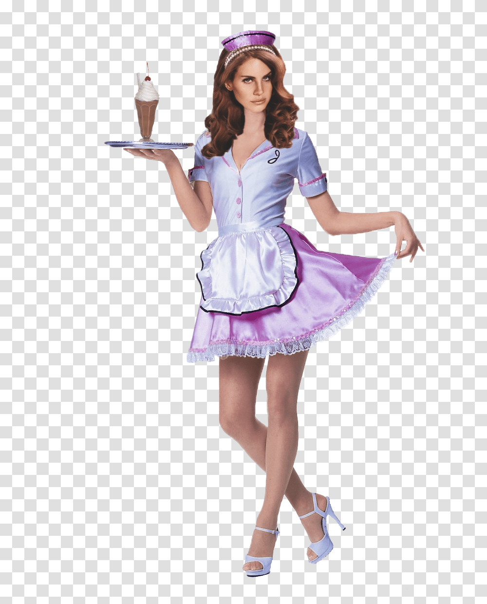 Lana Del Rey Dressed As An Adorable 50 S Car Hop Waitress Lana Del Rey Waitress, Person, Human, Costume, Female Transparent Png