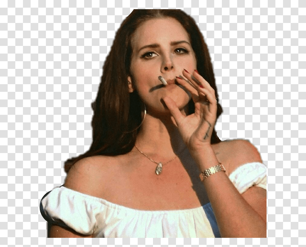 Lanadelrey Tumblr Alternative Smoke Cigarette Lana Del Rey, Person, Human, Pendant, Finger Transparent Png
