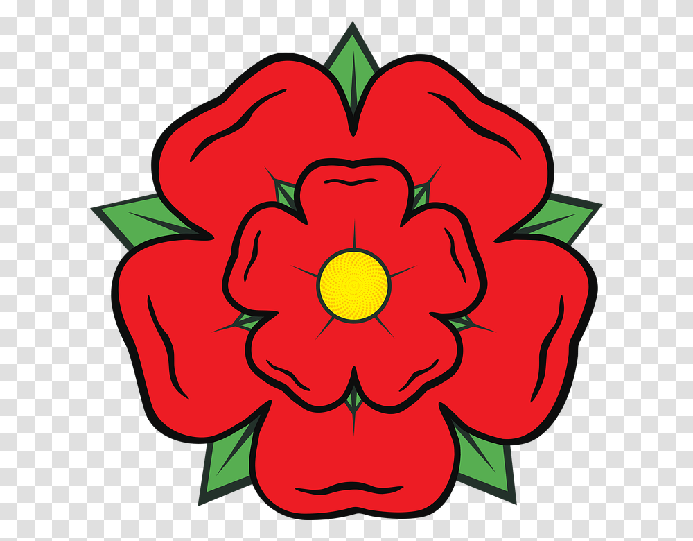 Lancashire Rose County England Heraldic Heraldry Red Rose Of Lancashire, Pattern, Floral Design Transparent Png