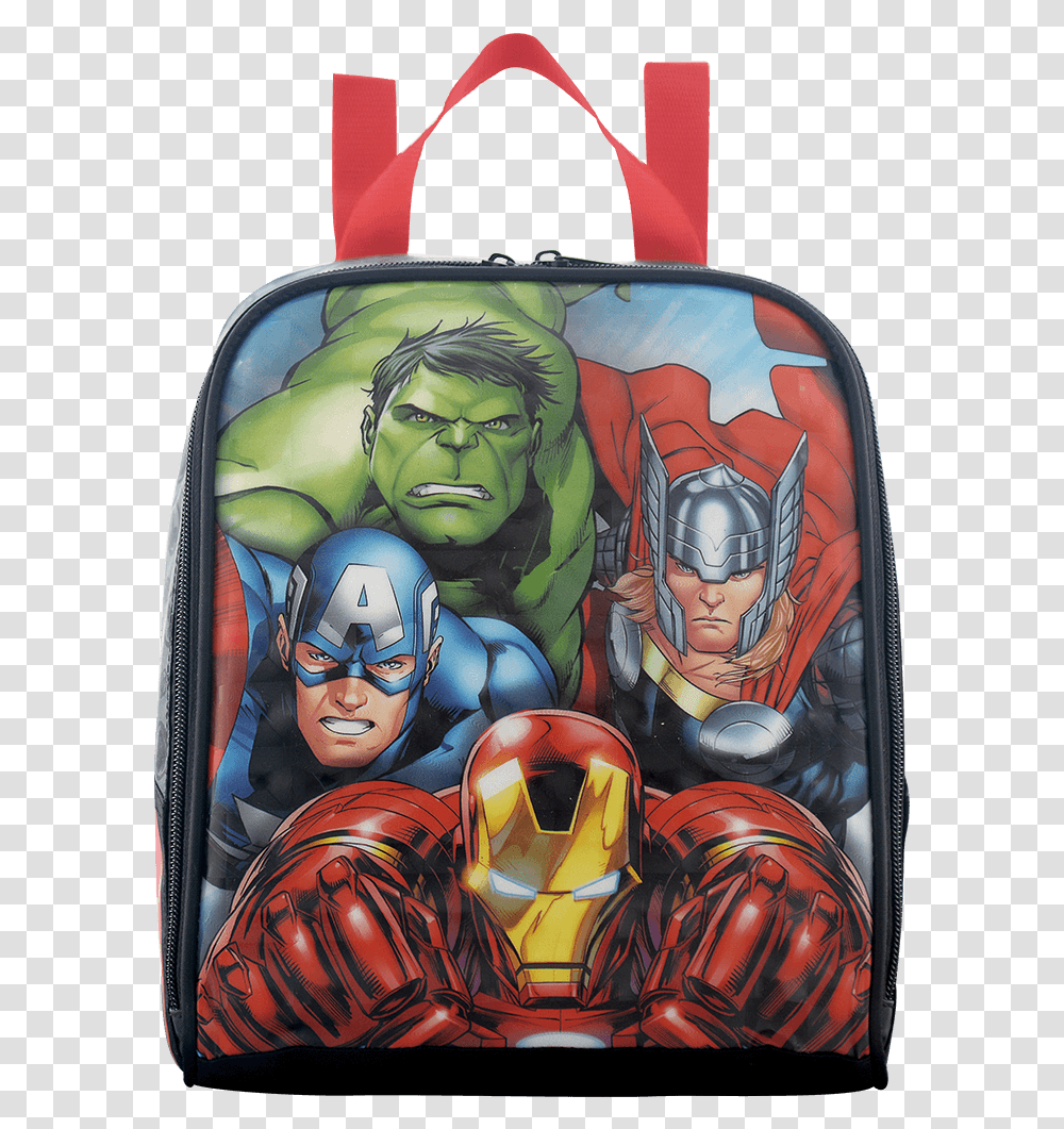 Lancheira Avengers A Team Mochila Vingadores, Person, Human, Bag, Helmet Transparent Png