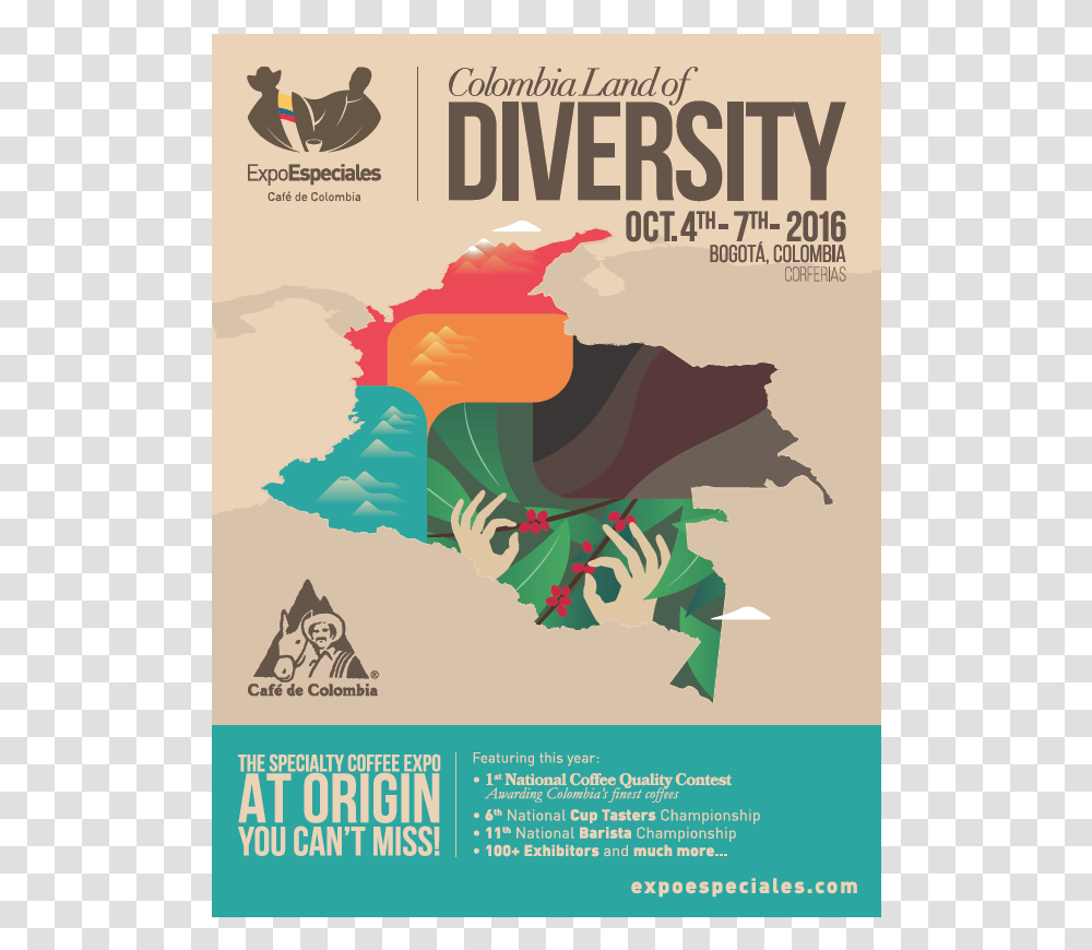 Land Of Diversity Colombia, Poster, Advertisement, Flyer, Paper Transparent Png