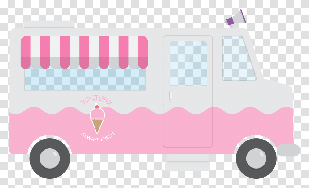 Land Vector Ice Cream Food Truck, Vehicle, Transportation Transparent Png