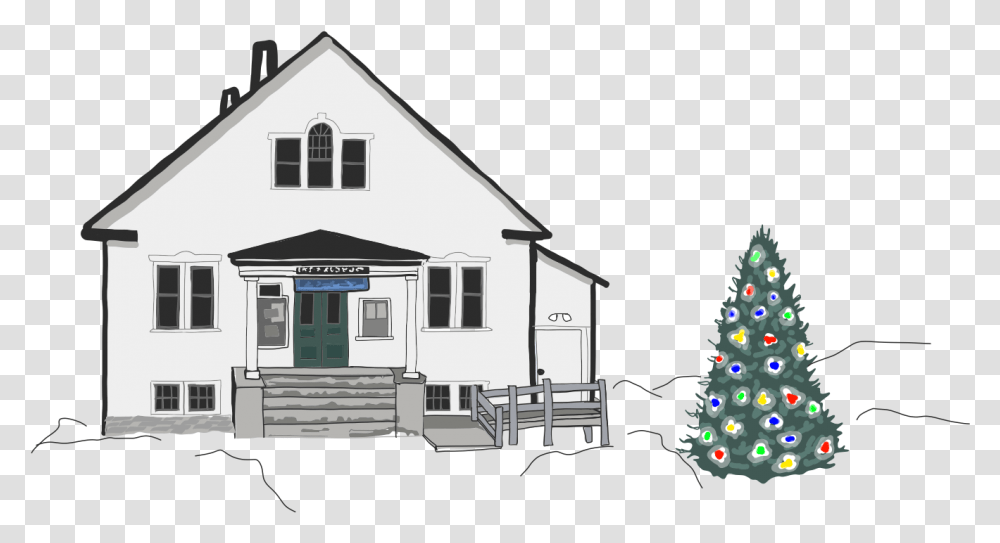 Landaff Center Tree Lighting Christmas Tree, Plant, Ornament, Housing, Building Transparent Png