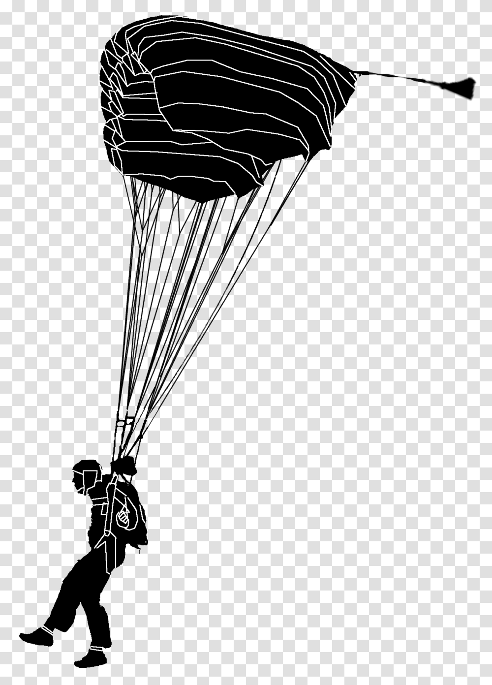 Landing Skydiver Pictogram Parachute Landing Transparent Png