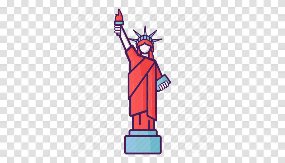Landmark Liberty New York Statue United States Icon, Performer, Pillar, Architecture, Building Transparent Png