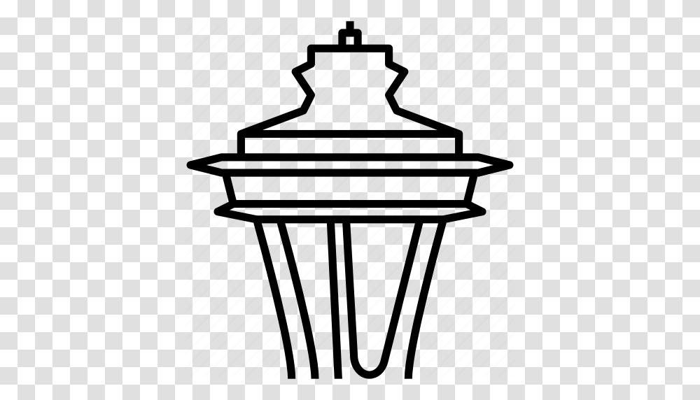Landmark Observation Tower Pacific Northwest Seattle Space, Lamp, Lantern, Silhouette, Lampshade Transparent Png