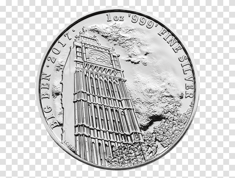 Landmarks Of Britain 2017 Big Ben 1 Oz Silver Coin Landmarks Of Britain Silver Coin Transparent Png