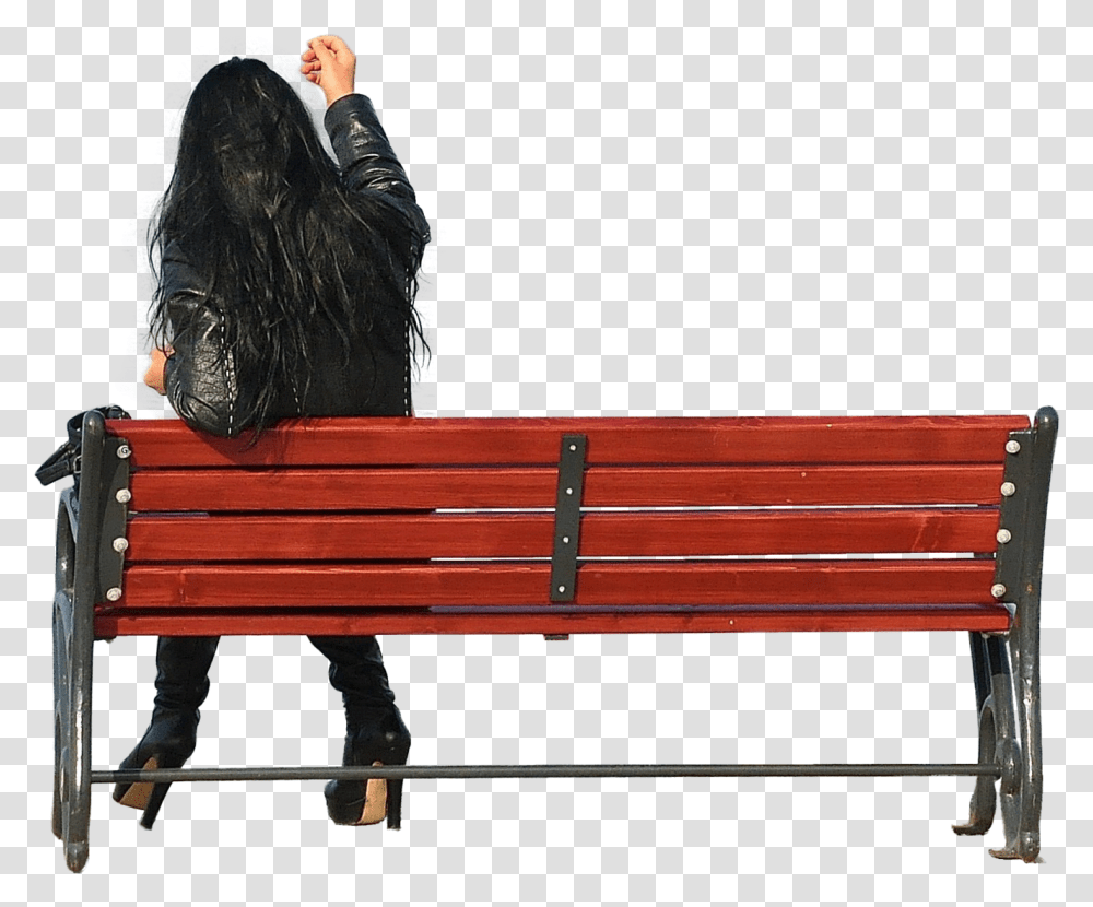Landscape Architecture Photomontage Sitting On A Bench, Furniture, Park Bench, Person, Human Transparent Png
