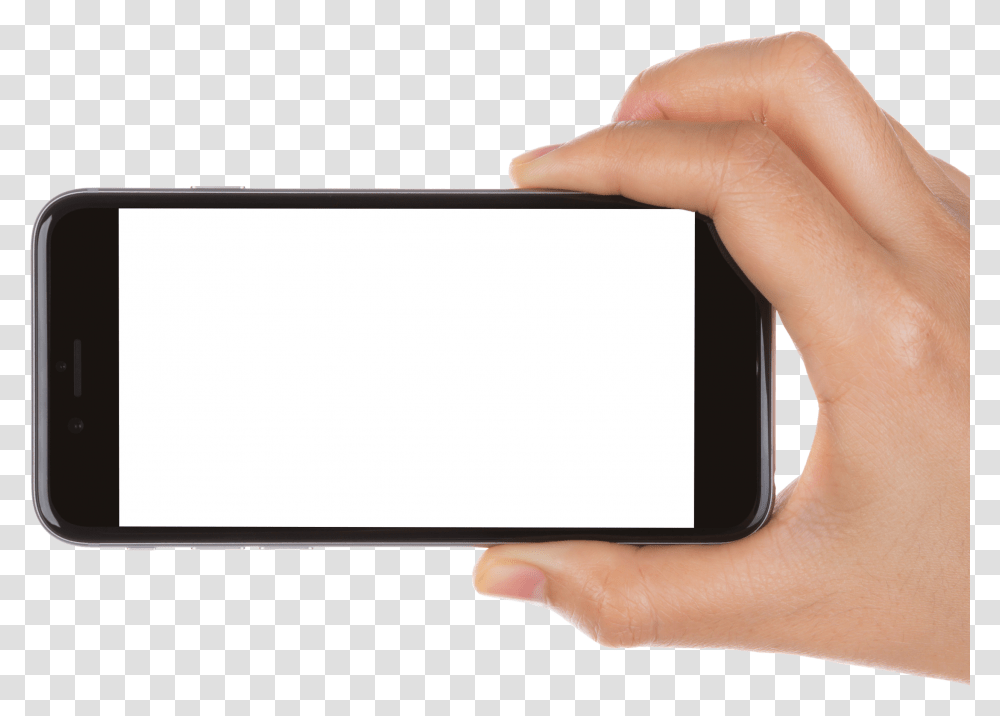 Landscape Mobile In Hand Download Mobile Phone Landscape, Person, Human, Electronics, Cell Phone Transparent Png