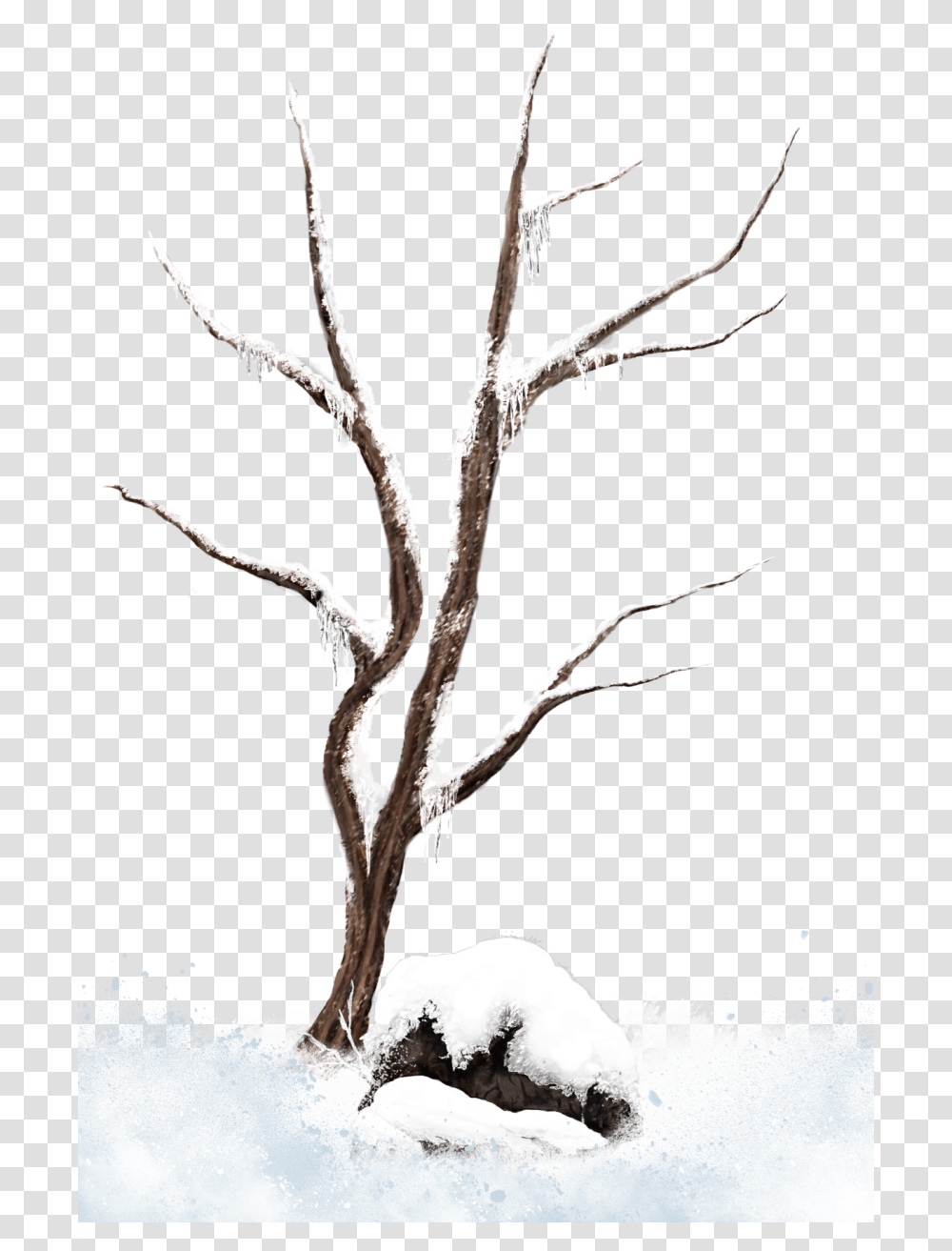 Landscaping Clipart Tree Snowy Trees Clip Art, Wood, Antler, Plant, Spider Transparent Png