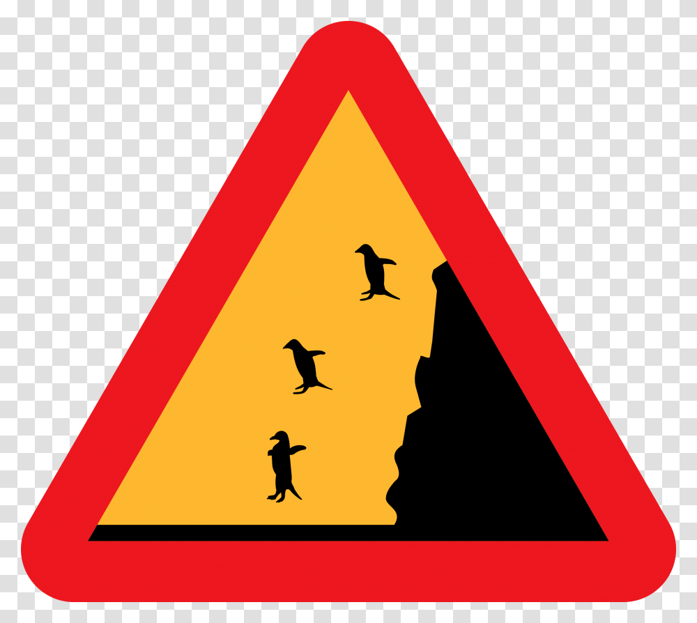 Landslide Sign, Triangle, Bird, Animal Transparent Png