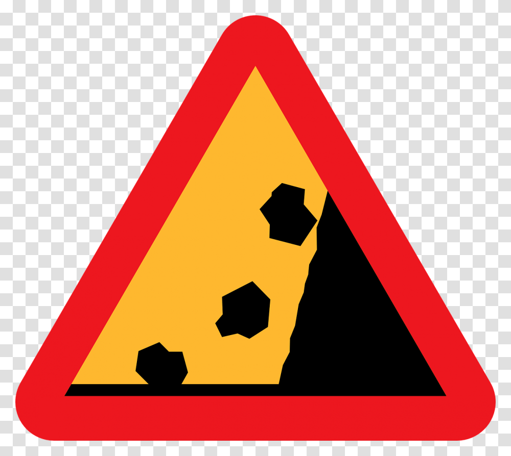 Landslide Sign, Triangle, Road Sign Transparent Png