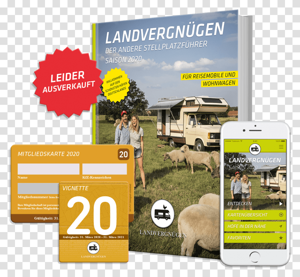 Landvergngen 2020 Buch Vignette & App Deutschland Mobile Phone, Person, Poster, Advertisement, Flyer Transparent Png