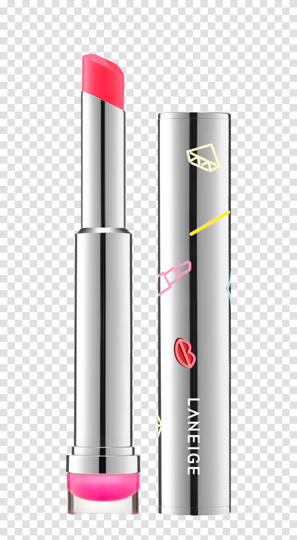Laneige Holiday Stained Glass Stick Neon Pk Open Front, Cosmetics, Cylinder, Lipstick, Bottle Transparent Png